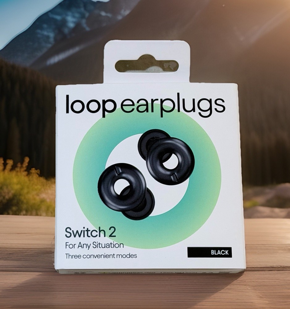Loop Switch 2 Black Earplugs, Adjustable Volume Control w/3 Modes, Sealed NIB