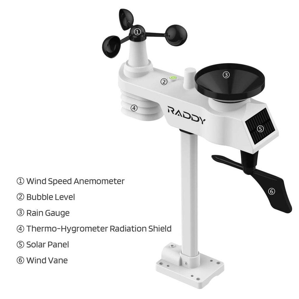 Raddy WF-100C Lite Weather Stations | Wireless | Temperature | Humidity