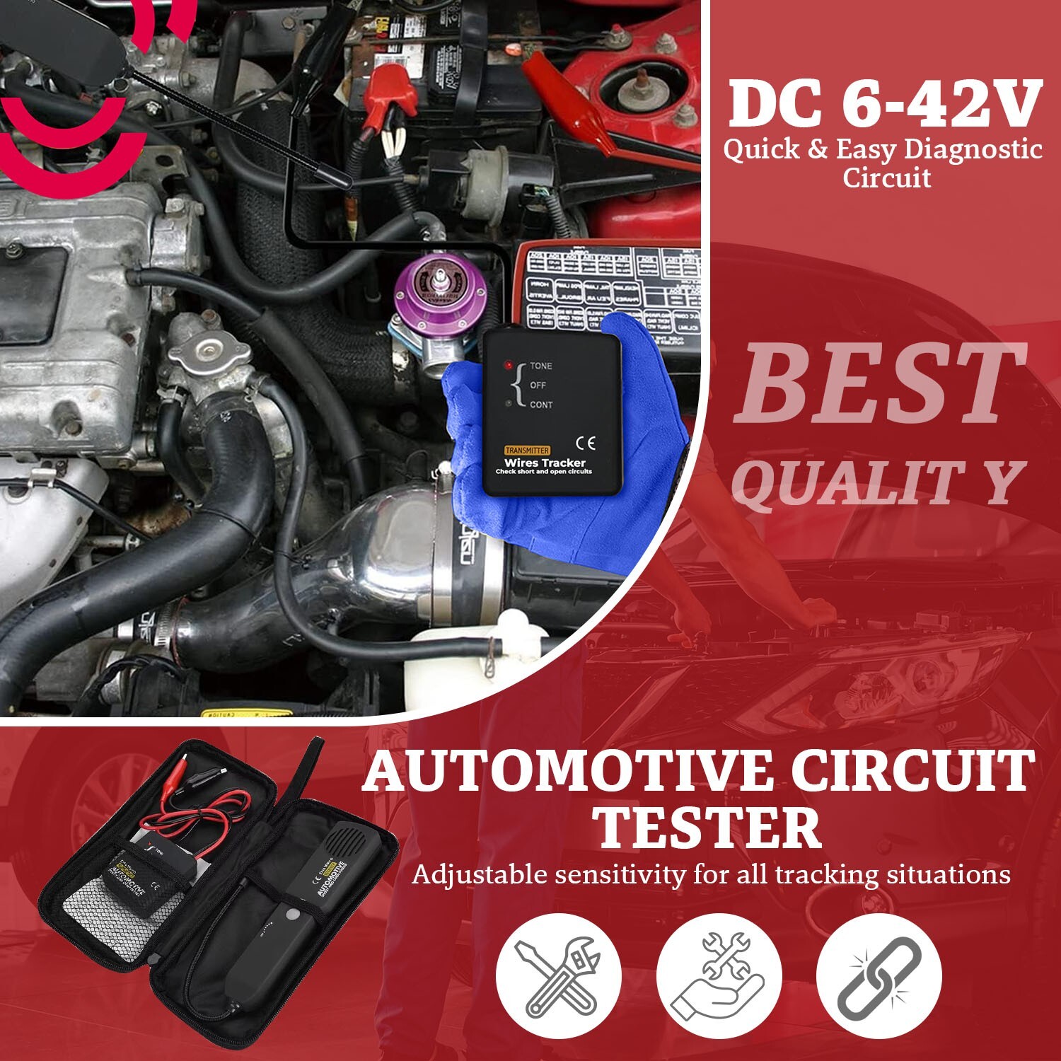 EM415PRO Circuit Tracer Wire Tracker Short/Open Finder 6-42V Car Boat Tool