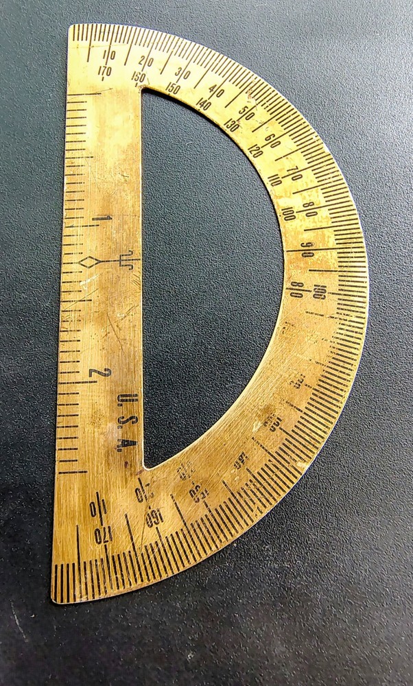 🗽VINTAGE BRASS PROTRACTOR MACHINIST/ TOOLMAKER
