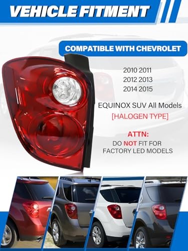 Tail Light Assembly Compatible with Chevy Equinox LEFT DRIVER SIDE 2010-2015