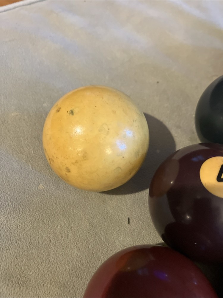 Vintage Billiard Pool Balls Complete Set With Cue Ball
