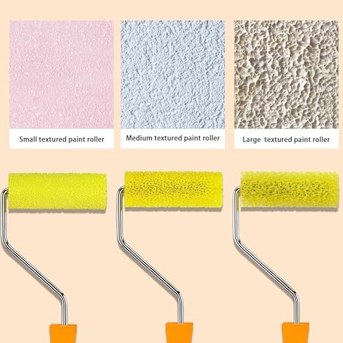 12 Pcs Textured Paint Roller Covers with 2 Frames Set, 4 4",4S+4M+4L+2Frame