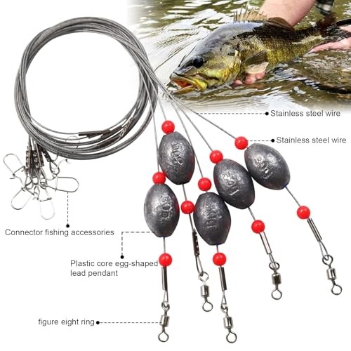 Fishing Egg Sinker with Soft Plastic Core Weight Rigs 5pcs 10g(1/3oz)-5pcs