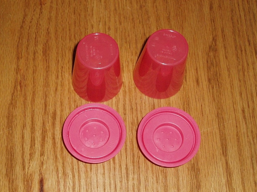 Tupperware Pink Midget Salt & Pepper Shakers EUC