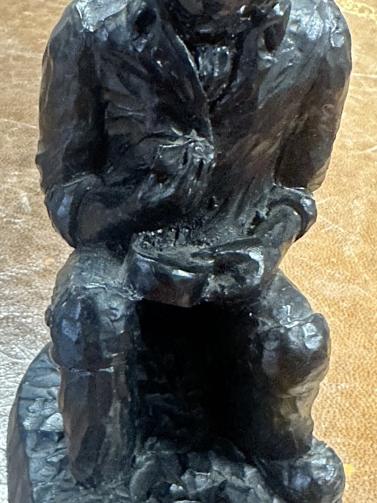 Coal Miner Statue E.J Mining Ltd Made With British Coal 14x6cm