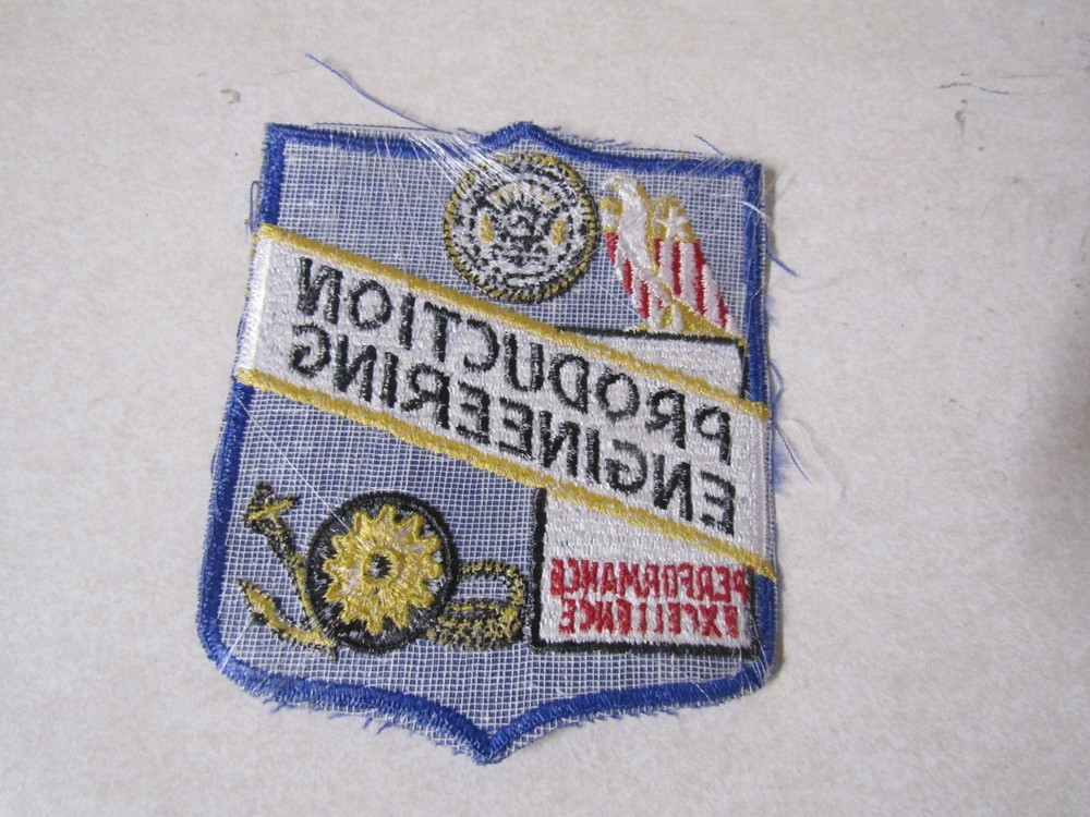 MILITARY PATCH VERY OLD ARMY NAVY AIR FORCE PRODUCTION ENGINEERING PERFORMANCE