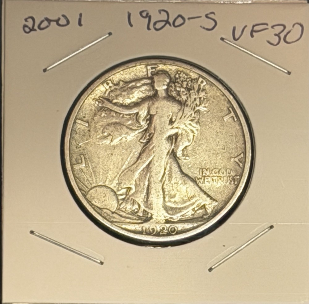 1920-S VF++ Walking Liberty Half Dollar Beautiful