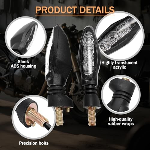 2PCS LED Motorcycle Turn Signals Front/Rear Indicators Compatible with Clear