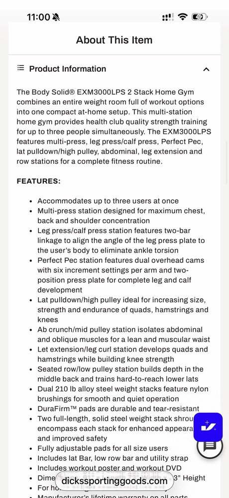 Body Solid EXM3000LPS 2 Stack Home Gym System