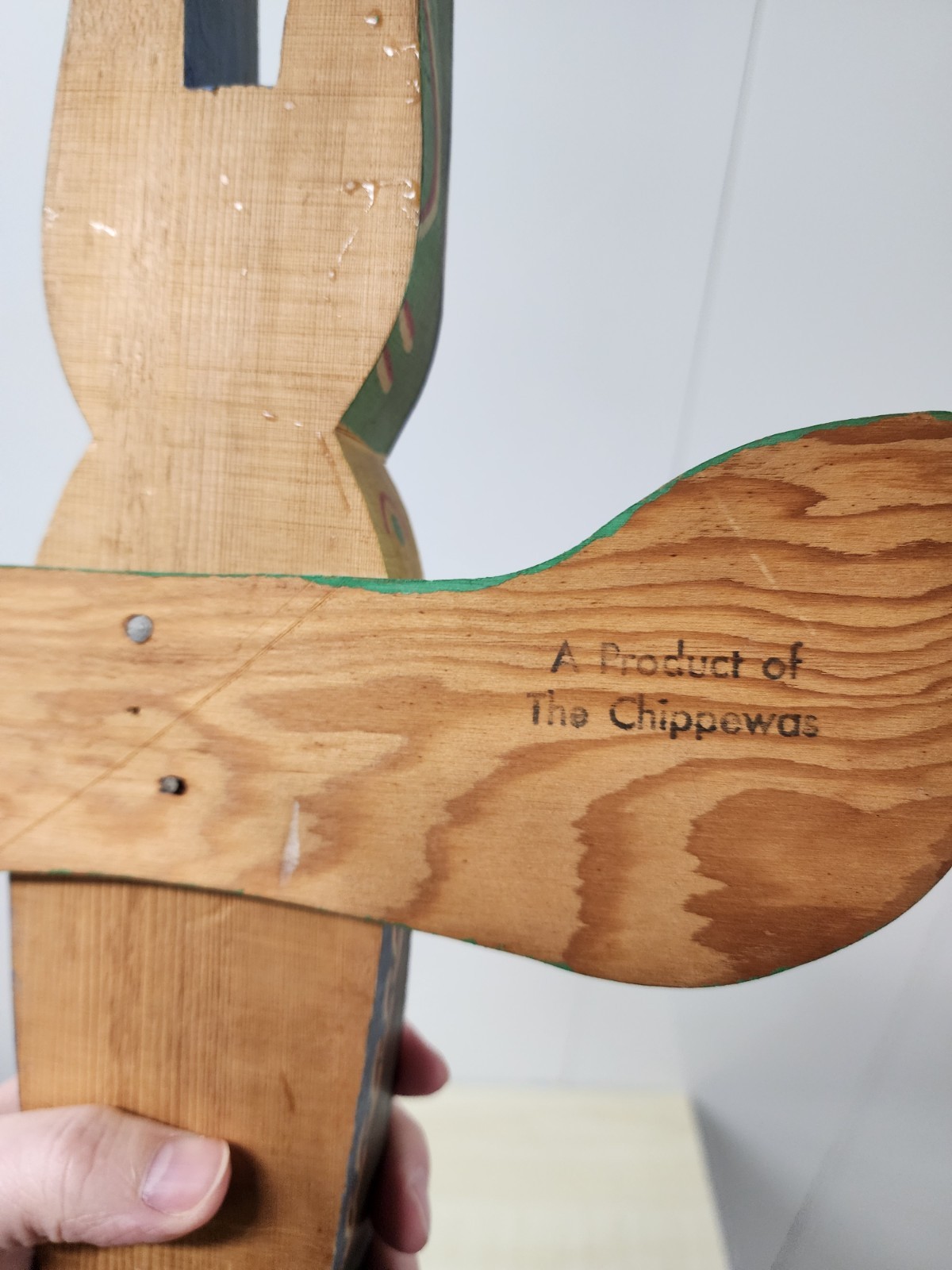 Large Vintage Carved Totem Pole 25" Tall Chippewa Native American Indian