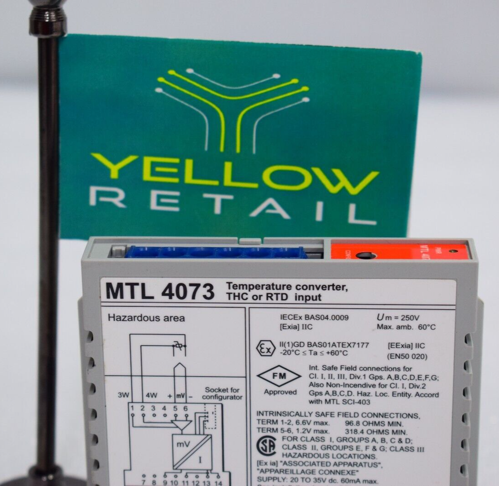 MTL4073 TEMPERATURE CONVETER THC OR RTD INPUT MTL 4073