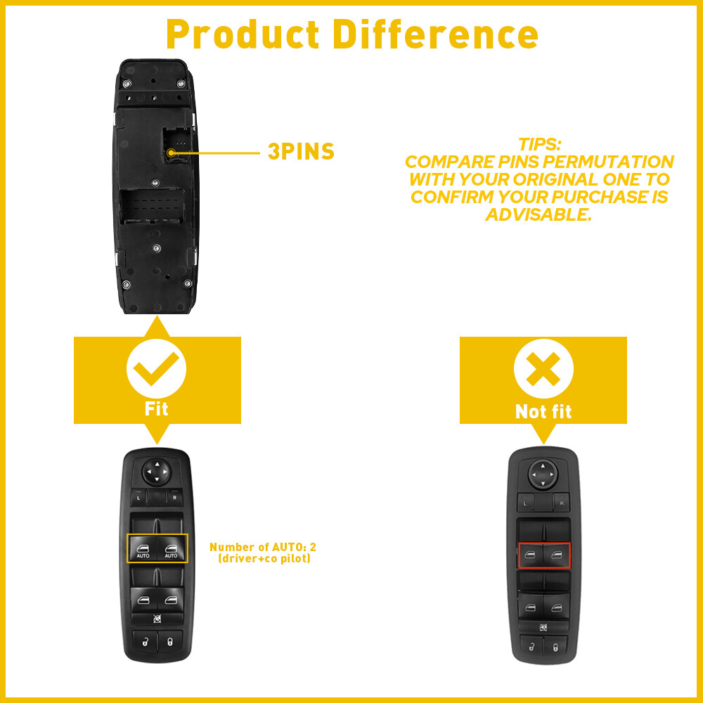 For Chrysler Town & Country 2012-2016 AUTO Master Power Window Control Switch US