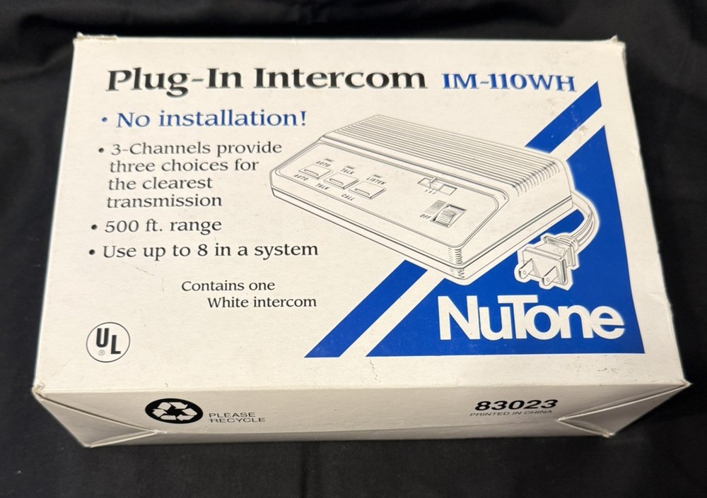 Nutone IM-110WH plug in intercom NEW Open Box