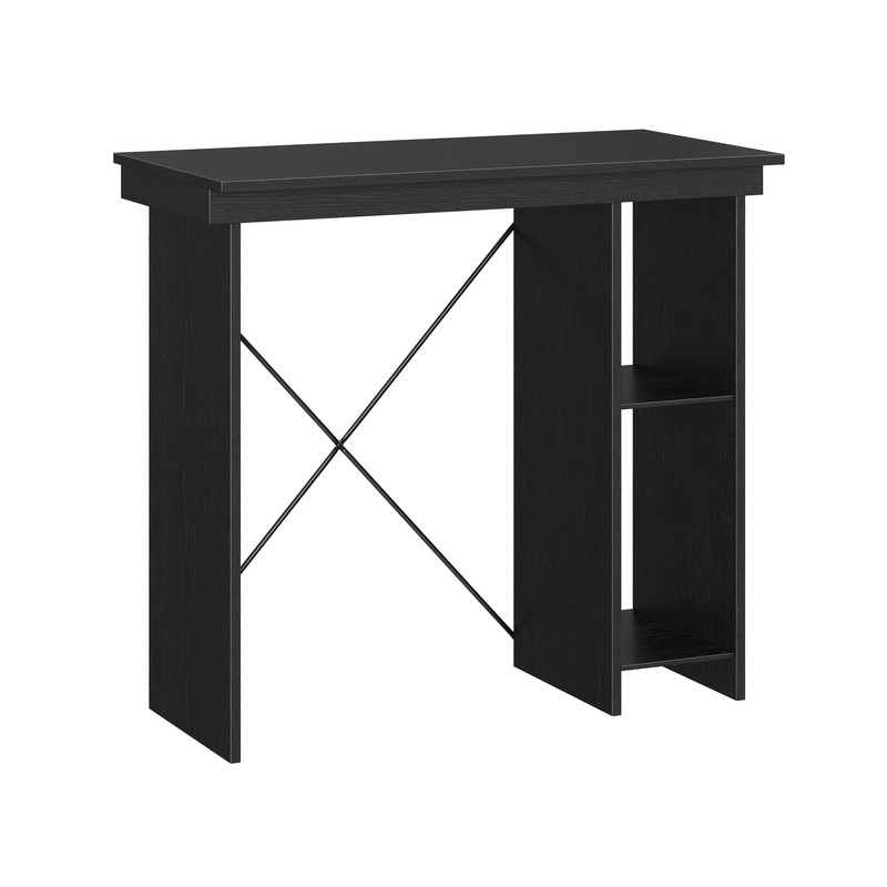 Compact Computer Desk W/ Side Shelves Tool-Free Assembly Storage Solution Home