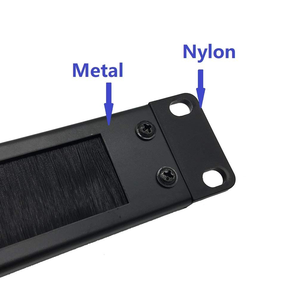 Jingchengmei 1U Disassembled Rack Mount Cable Management Brush Panel, Black