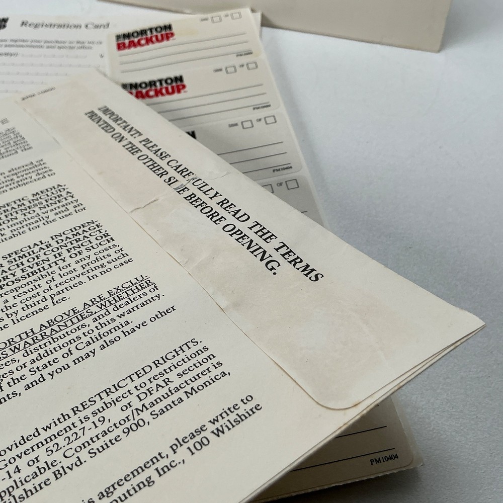 The Norton Backup Vintage Computer Software and Manual for IBM PC