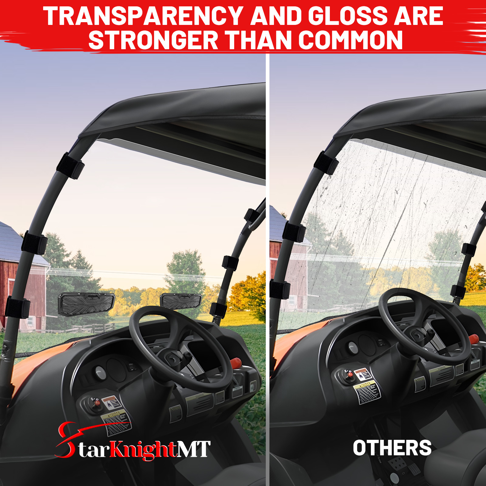Vented Full Windshield Anti-Scratch For Kubota RTV400 RTV500 RTV520 all year