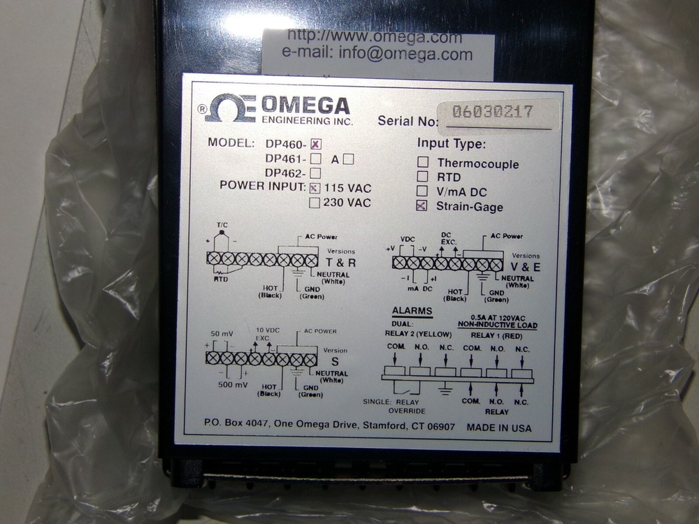 Omega DP 460 Digital panel indicator for strain Gages and load cells