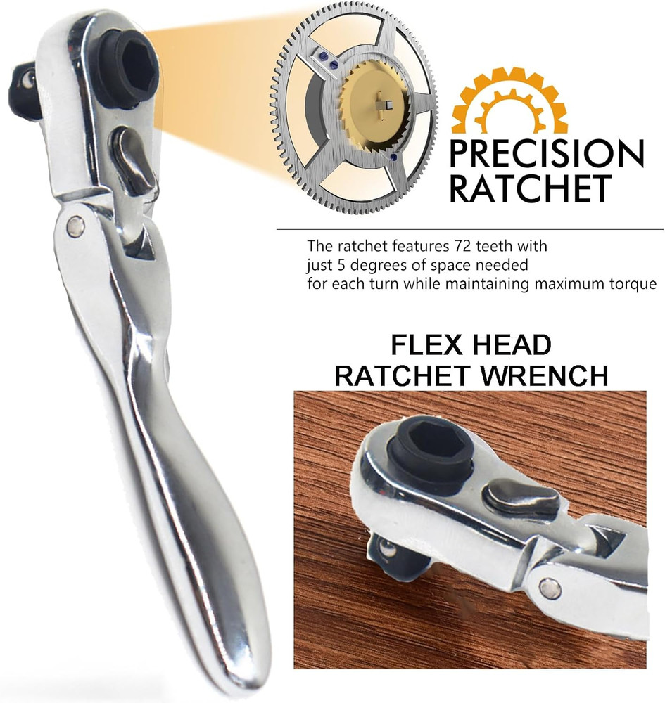 Mini Ratchet Screwdriver Set, Right Angle Screwdriver Set with 1/4 Mini Flex Rat