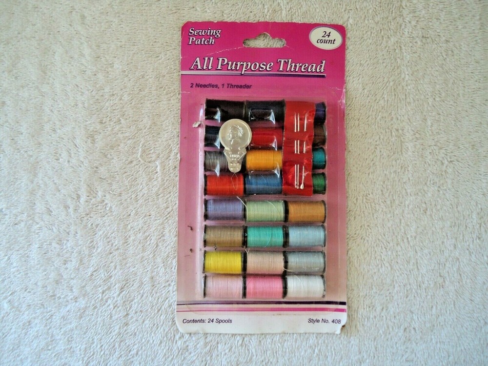 " NIP " Sewing Patch 24 Count All Purpose Thread With Needles & Threader