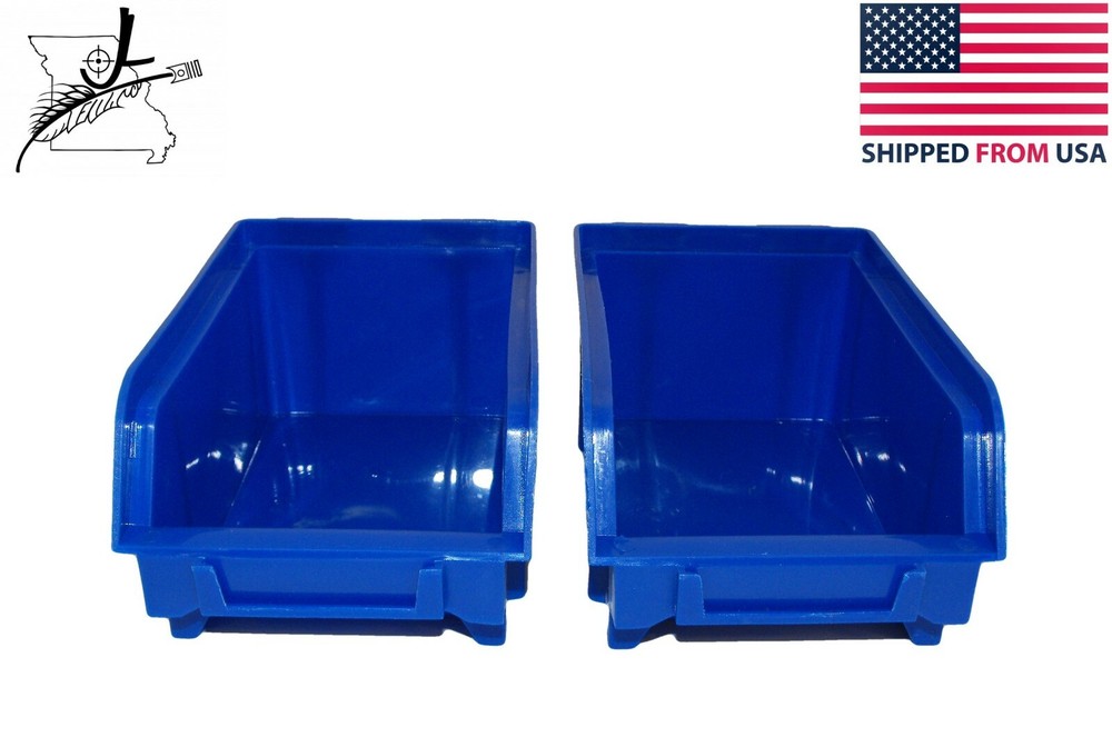 2 Harbor Freight Wall Mount Hanging Storage Bins Replacement Blue Large Bin Plas
