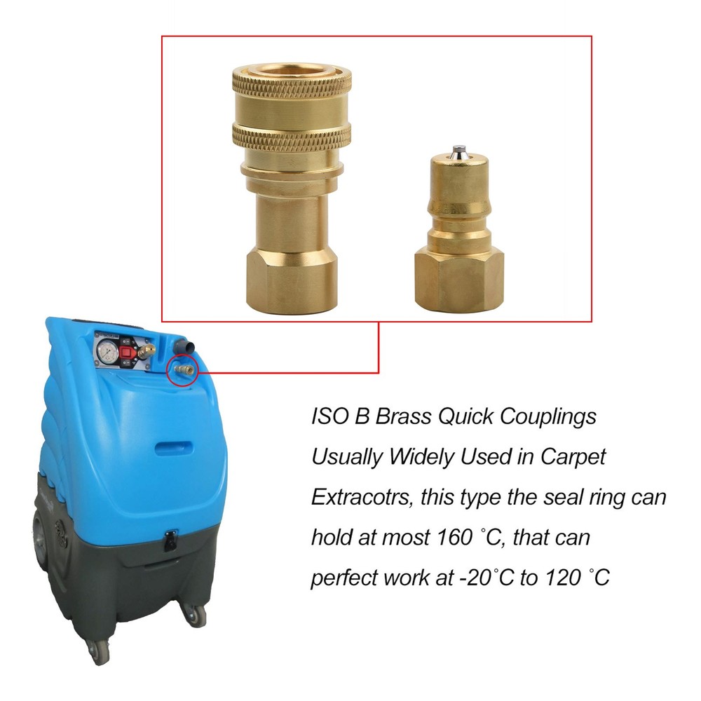 1Pack 1/4" Quick Disconnect Coupler Valve for Carpet Extractor Surface Cleaner