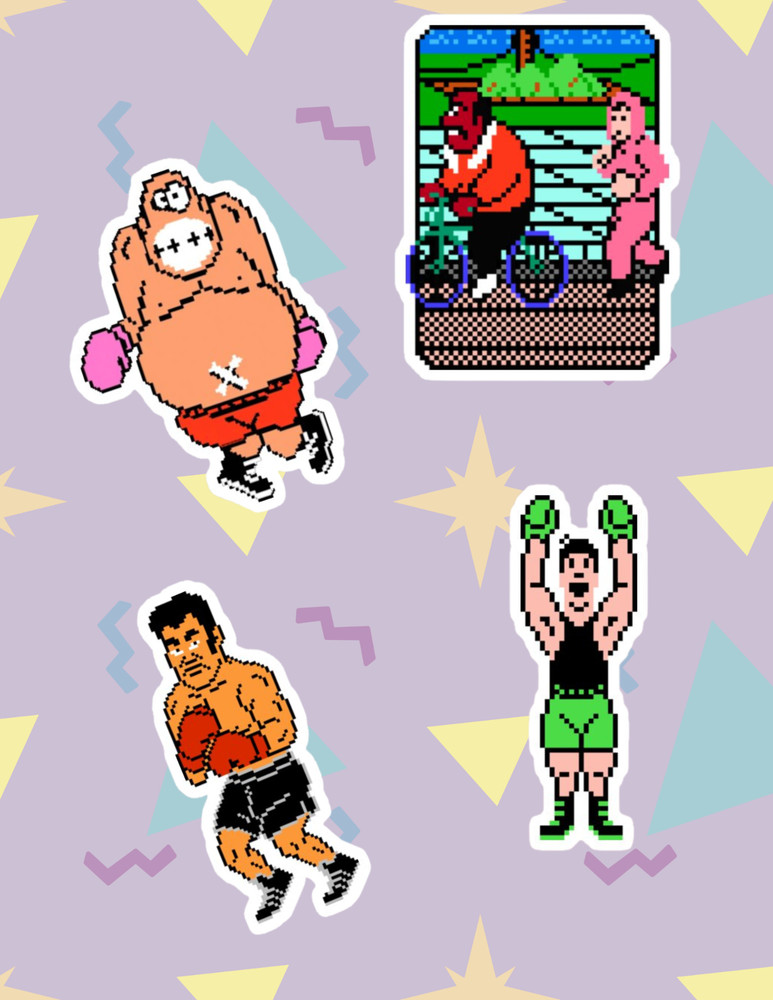 Punch Out Retro Video Game 4pc Sticker Pack