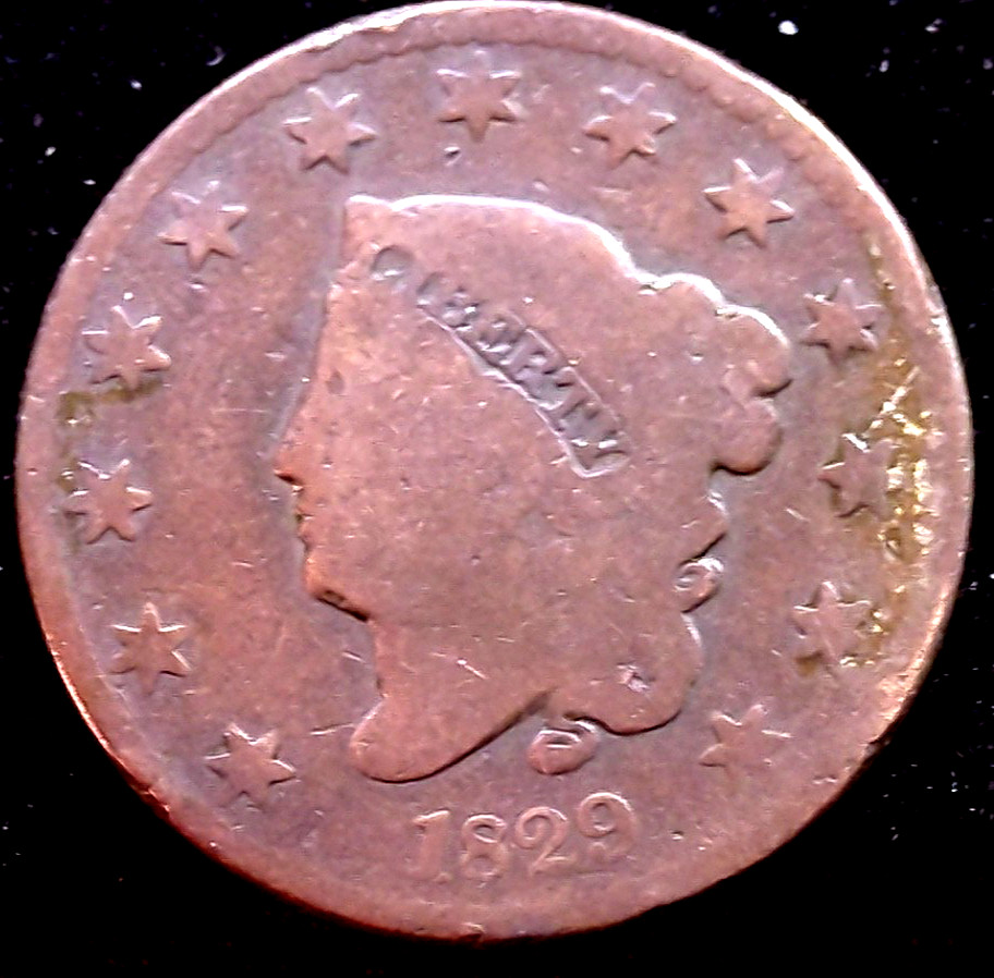 1829 1C BN Draped Bust Large Cent  Early date