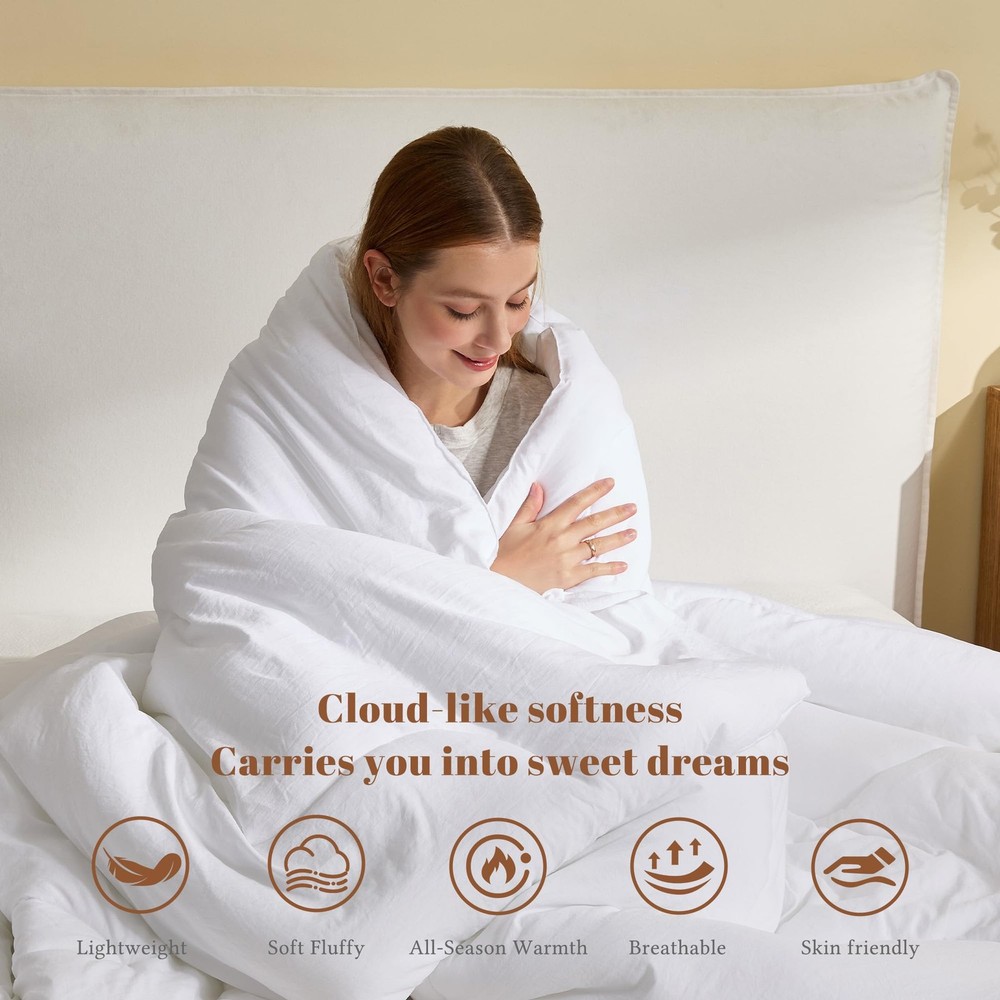 Twin Size Comforters Duvet Insert,Soft Down Alternative with Corner Tabs,Quilted
