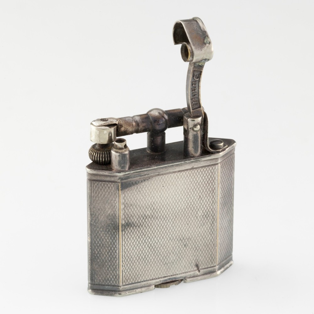 Dunhill Silver Plated Lighter With Diamond Pattern 143752