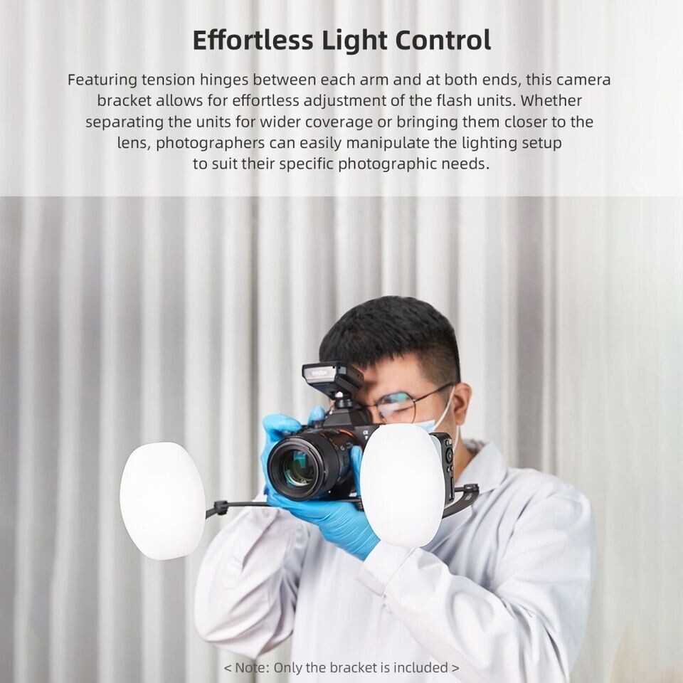 GODOX MF-DB Flexible Flash Bracket for MF12 with Dual Flash Mount 360°Rotatable