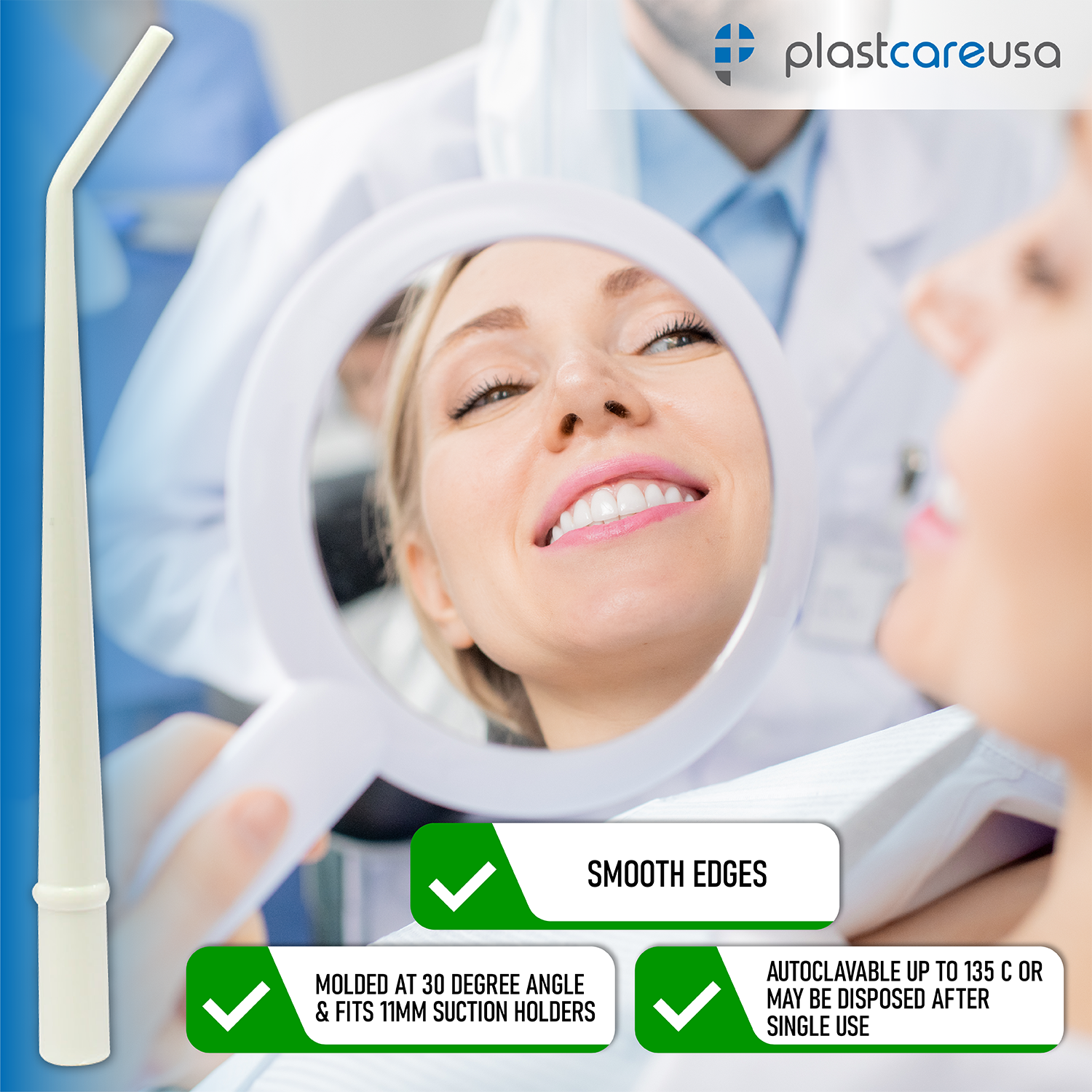 White Surgical Aspirator Tips Small size 1/8" Dental Suction Tip (Choose Qty)