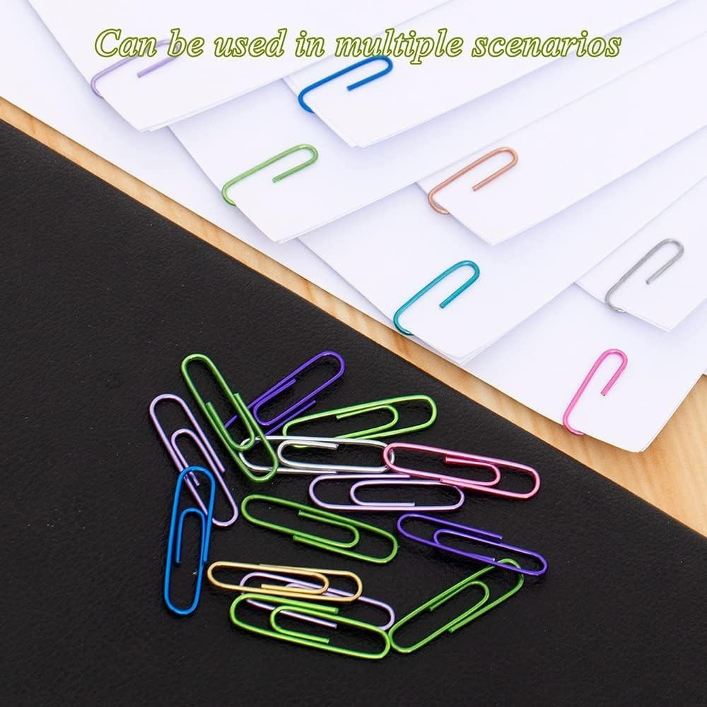 Vibrant 240PCS Medium Colored Paper Clips - Durable & Scratch-Free Design