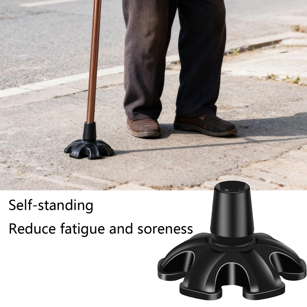 Cane Tip - Self Standing Heavy Duty Rubber Replacement for Walking Cane