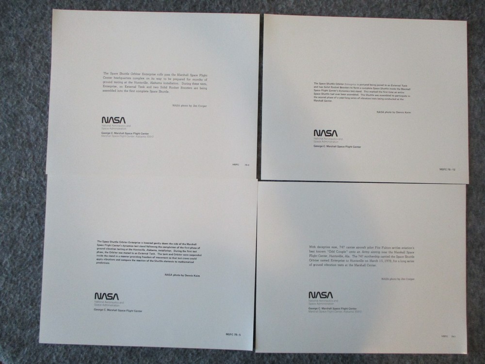 NASA MSFC SPACE SHUTTLE ORBITER VIBRATION TESTING PRESS RELEASE- 1st GEN PHOTOS+