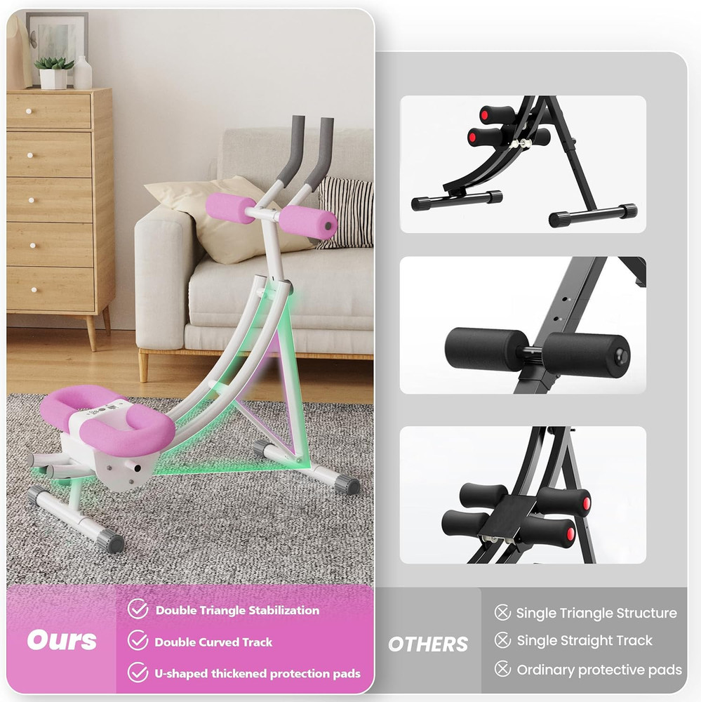 Ab Workout Equipment, Ab Machine with Height Adjustable and Stability, Ab Workou