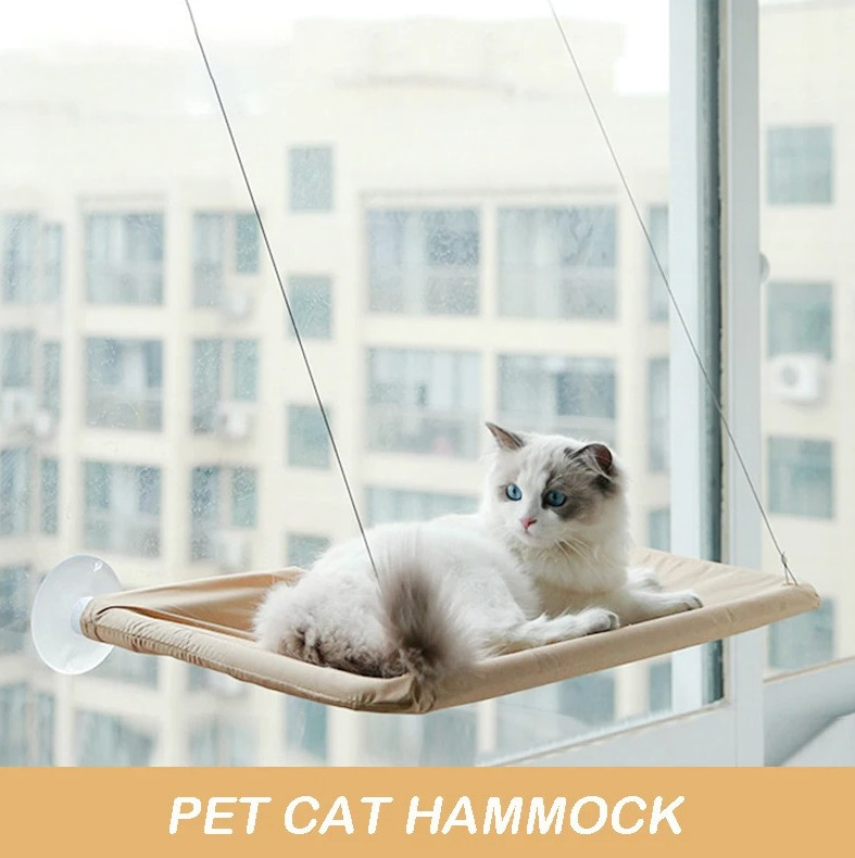 1pc Window Mounted Cat Hammock – Breathable Hanging Pet Bed - 20kg Load Capacity