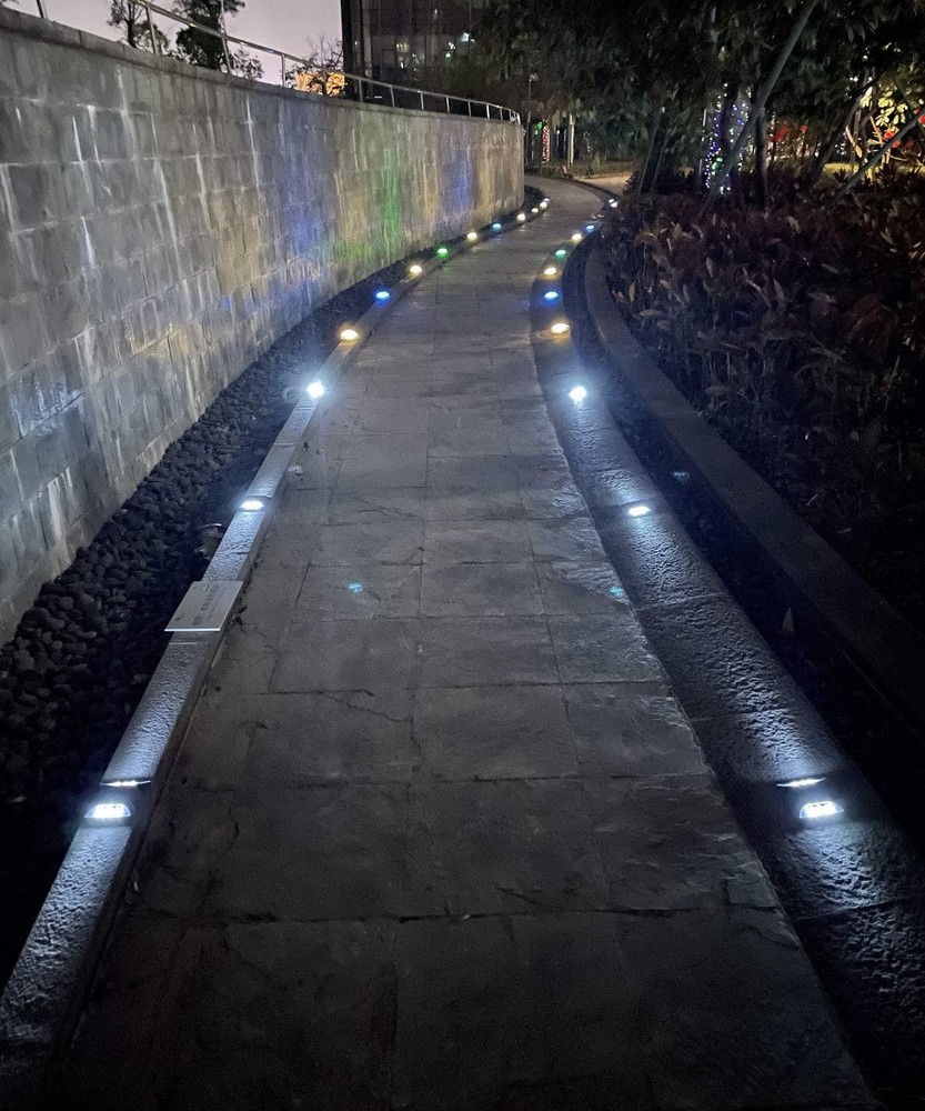 SIROAD Solar Driveway Deck Light, IP68 Waterproof 4 Pack, Blue