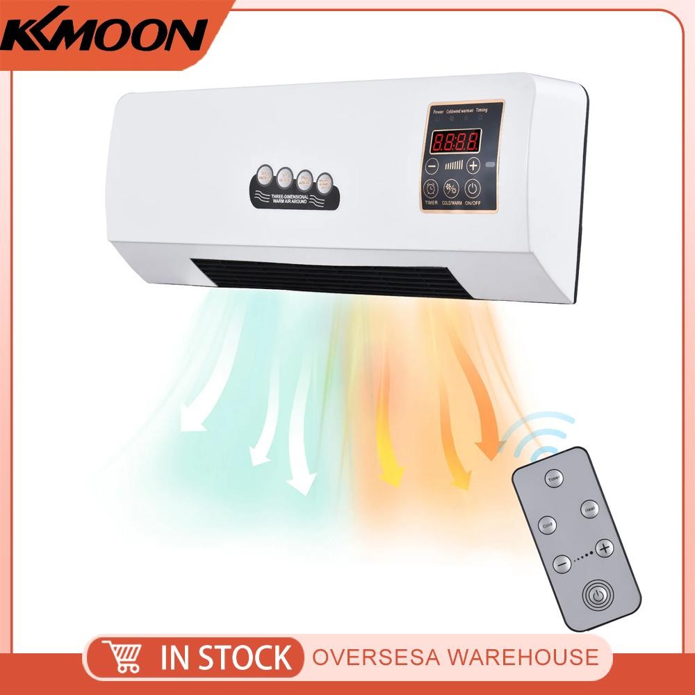 2 in 1 1800W Wall Mounted Heater & Air Cooling Fan Combo with Remote Control