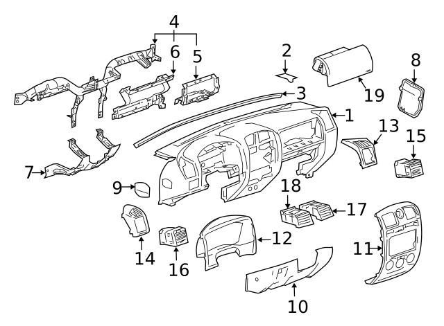 Genuine GM Nova Silver Instrument Panel Accessory Trim Panel 15852748