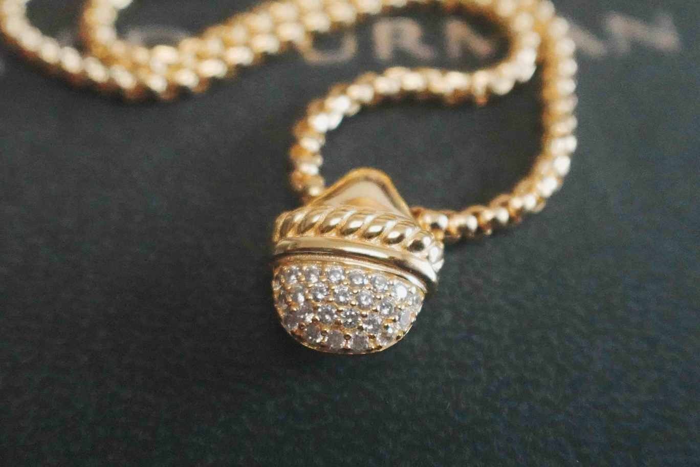 NEW*DavldYurman*Half*Moon%Diamond Pendant Necklace 17"