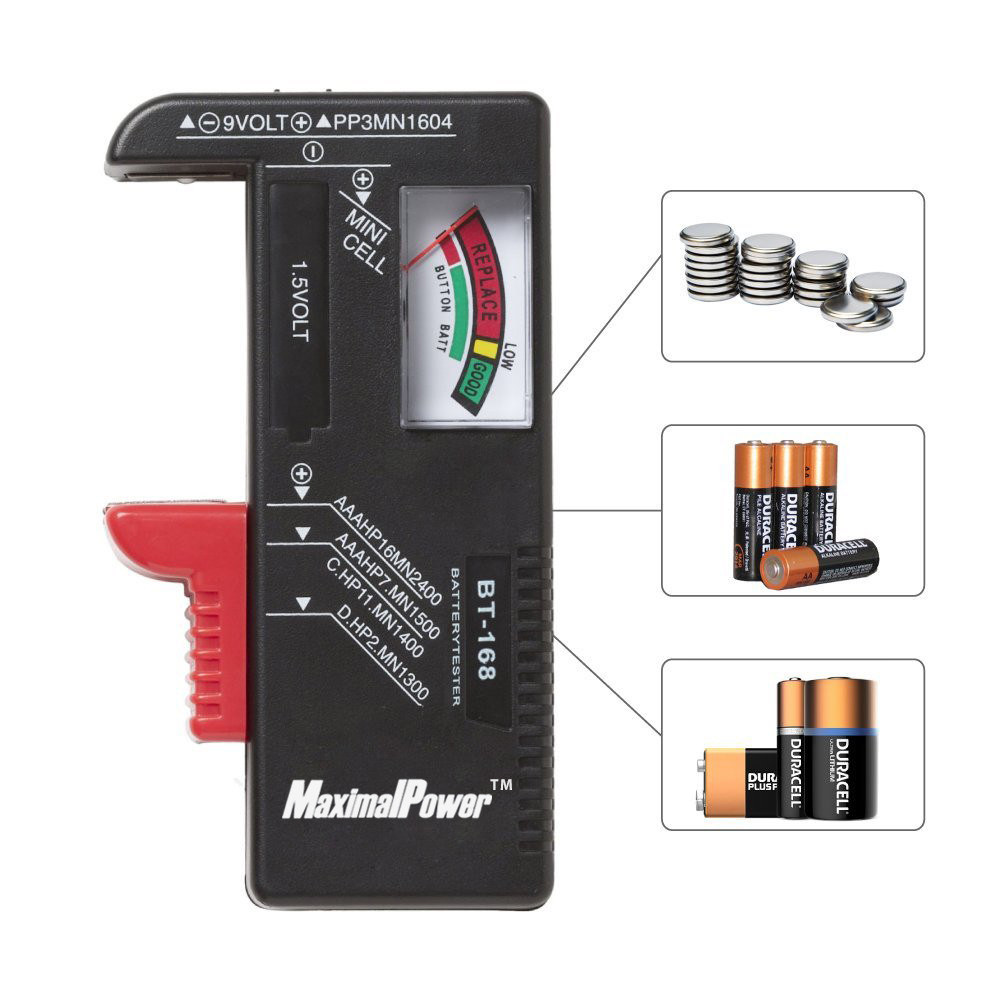AA AAA C D 9V 1.5V Button Cell Batteries Universal Battery Tester Checker