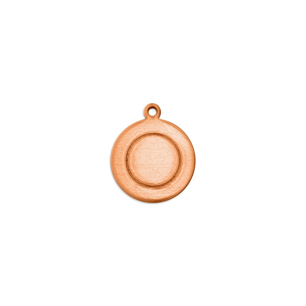 Border Circle w/ Ring, 1/2", Copper Premium Discs for Metal Stamping, 24 pc