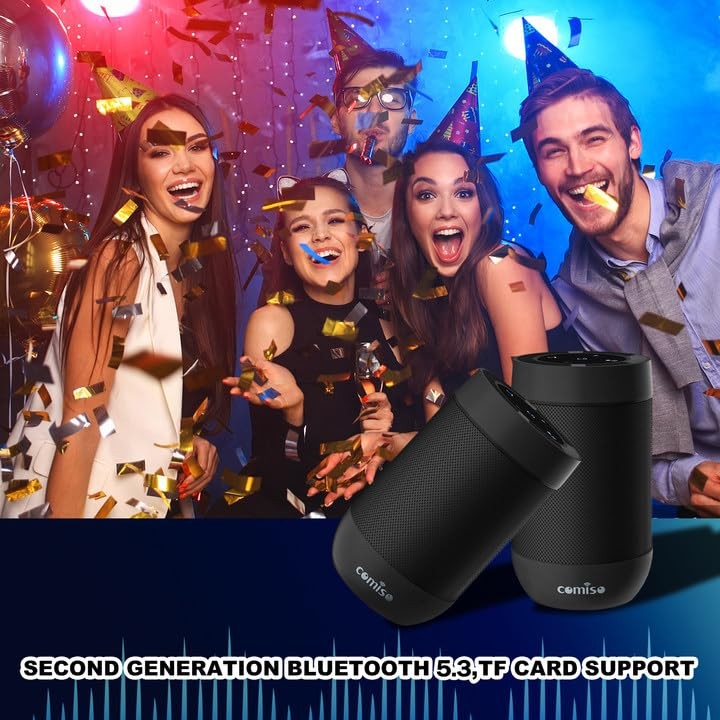 Bluetooth Speaker, Portable Bluetooth Speakers with Wireless Stereo Black