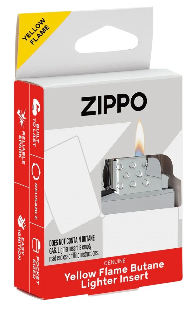 ZIPPO Empty NEW YELLOW FLAME Lighter BUTANE INSERT Empty 65800 ODORLESS Cooler
