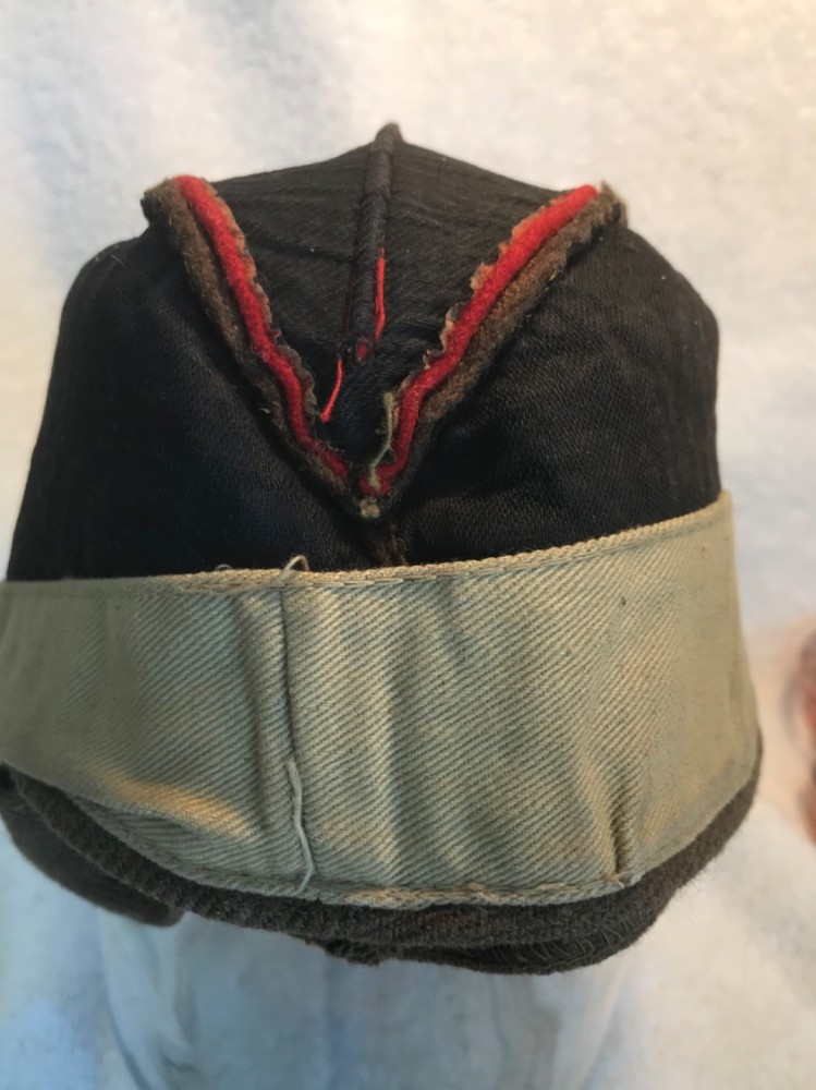 WW2 RCAC Khaki and Red Wedge Cap