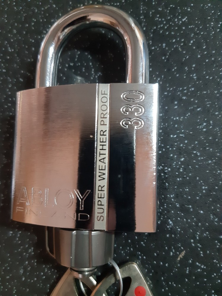 Abloy 330 PROTEC 2 Waterproof Hardened Padlock. Includes 2 Keys & Key Card