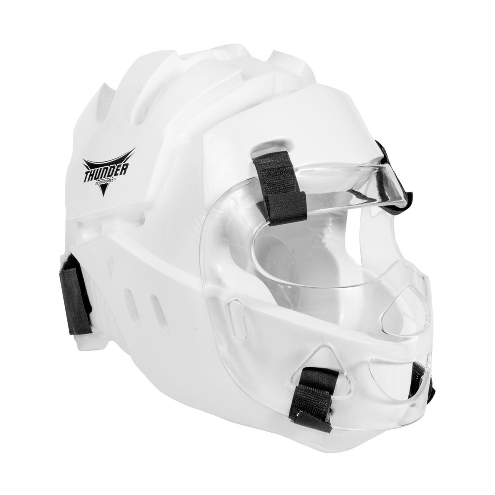 Proforce Thunder Full Head Guard with Shield - White Size Large