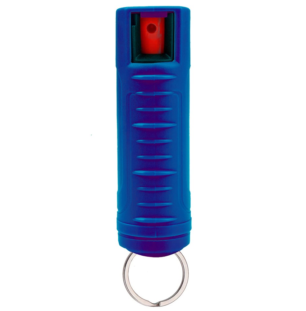 BURN Pepper Spray Keychain 0.5oz Self Defense Security Case Molded BLUE 2 PACK